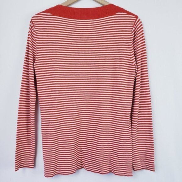 MaxMara Weekend Red Stripe Long Sleeve Knit Top M - Picture 9 of 10